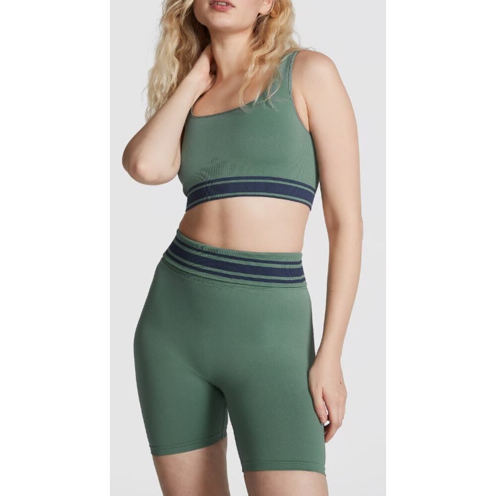 PINK Victoria's Secret Bike Shorts Foldover Green Small